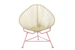 Innit Designs Acapulco Chair Ivory Weave on Coral Frame