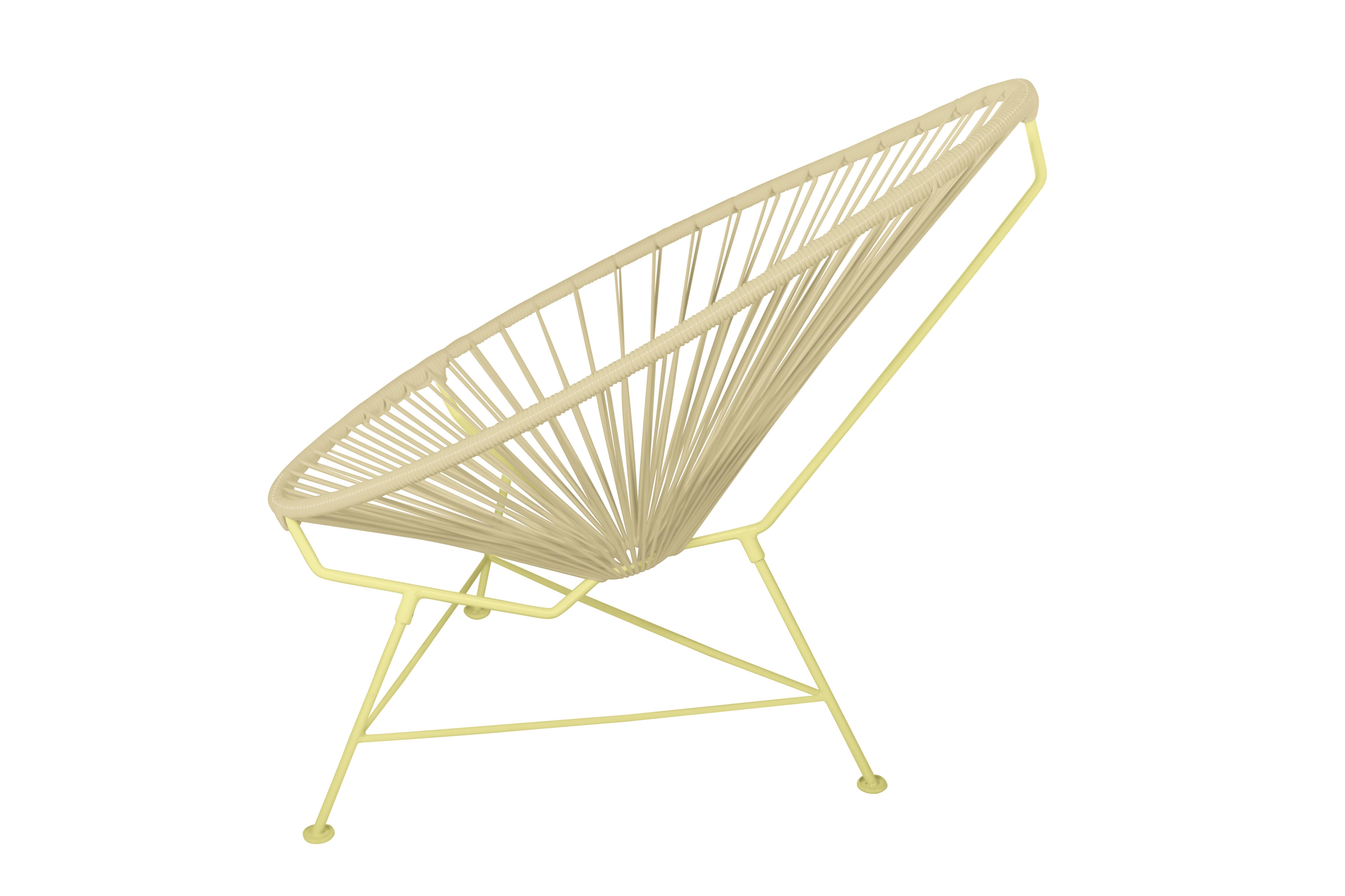 Modern Innit Designs Acapulco Chair Ivory Weave on Yellow Frame For Sale