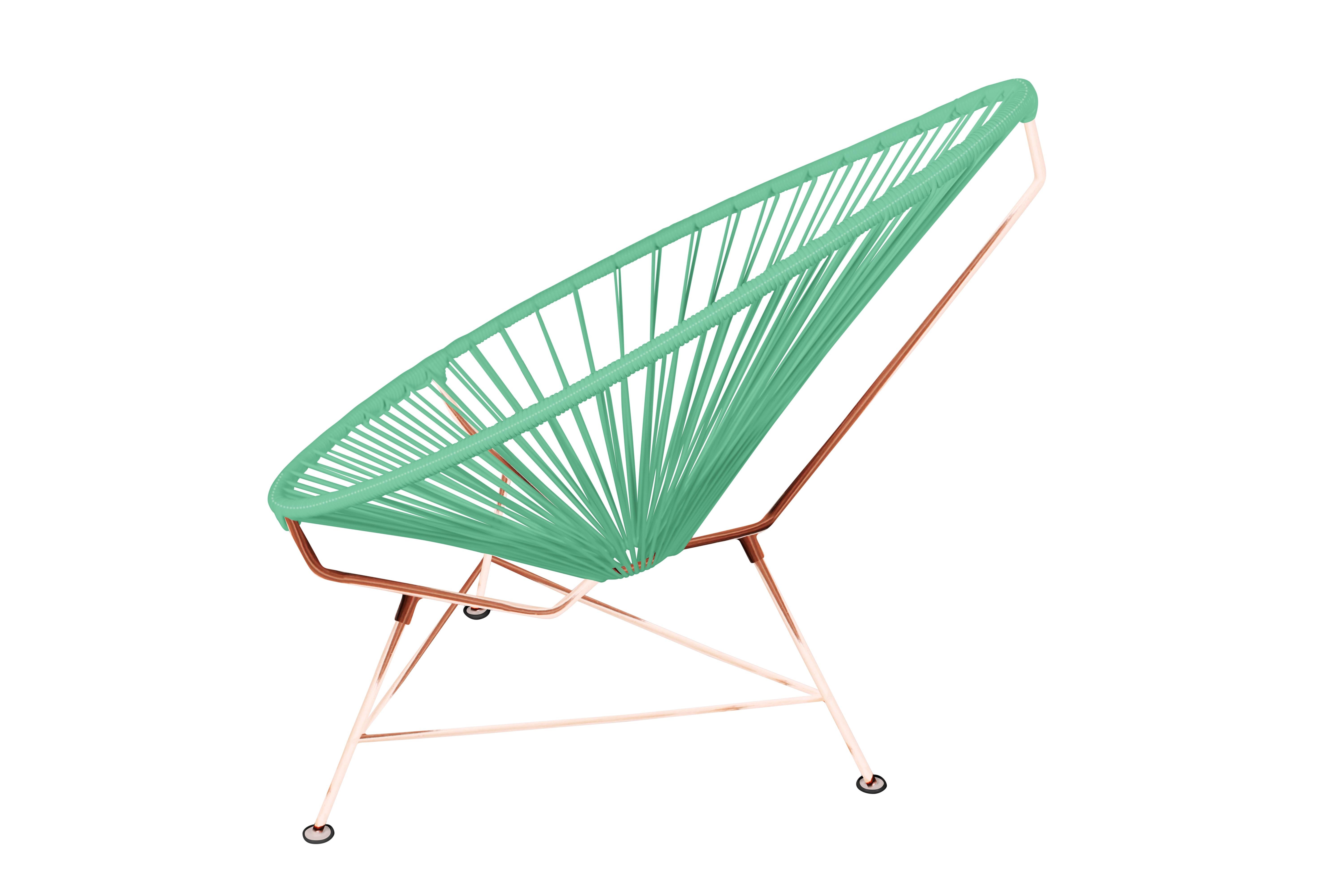 Modern Innit Designs Acapulco Chair Mint Weave on Copper Frame For Sale