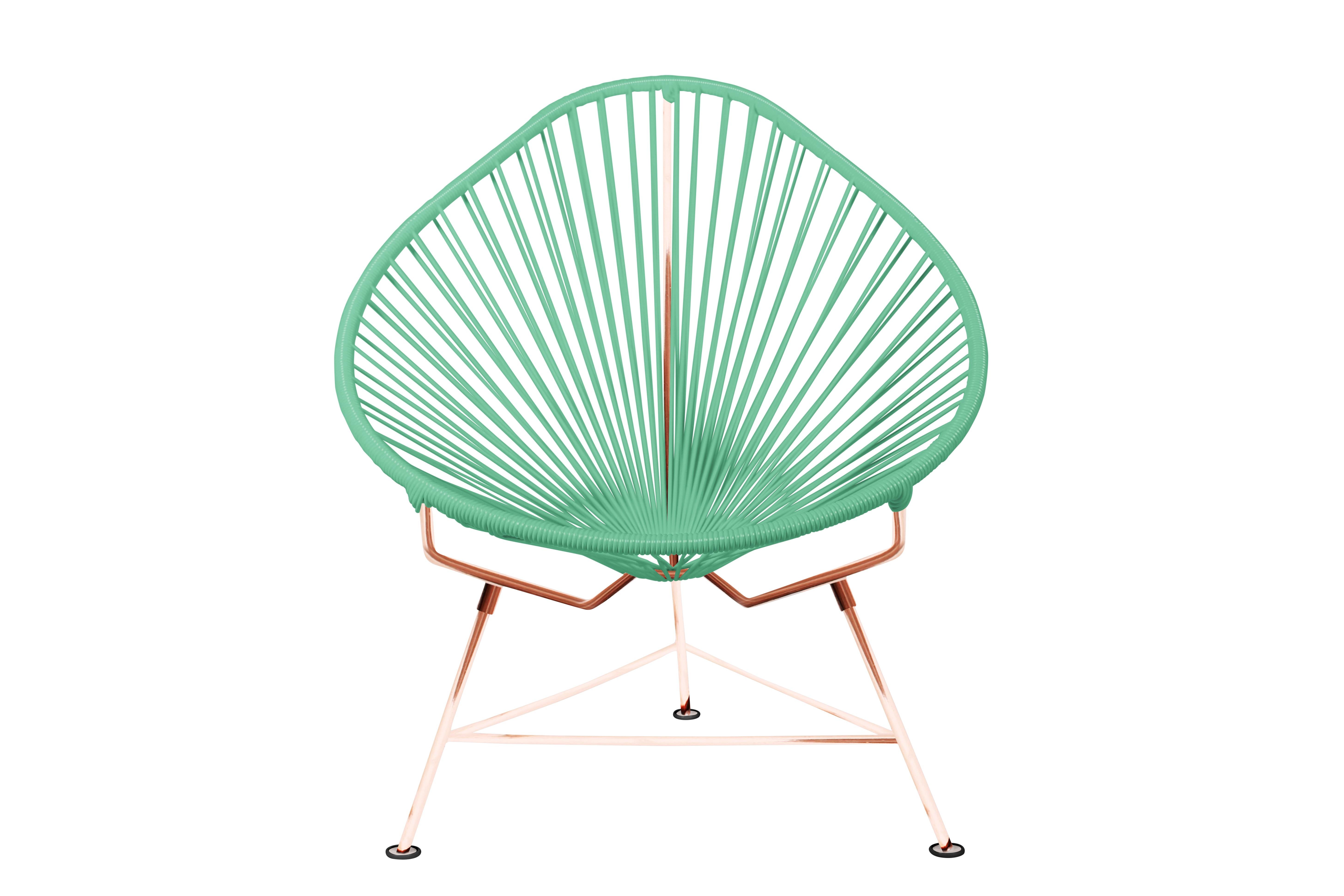 Innit Designs Acapulco Chair Mint Weave on Copper Frame For Sale