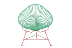 Innit Designs Acapulco Chair Mint Weave on Coral Frame