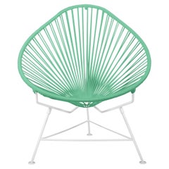 Innit Designs Acapulco Chair Mint Weave on White Frame