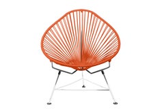 Innit Designs Acapulco Chair Orange Weave on Chrome Frame