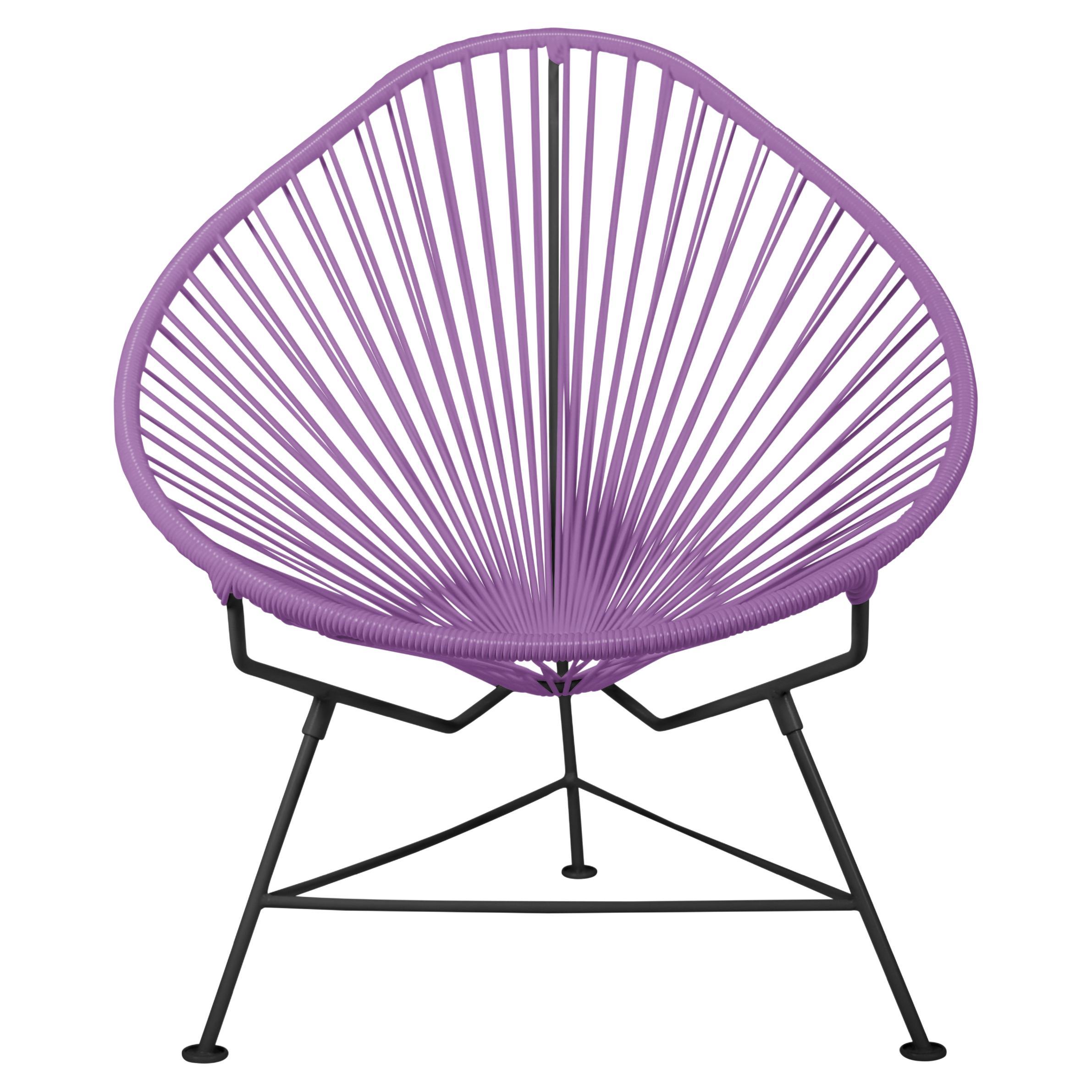 Innit Designs Acapulco Chair Orchid Weave on Black Frame For Sale