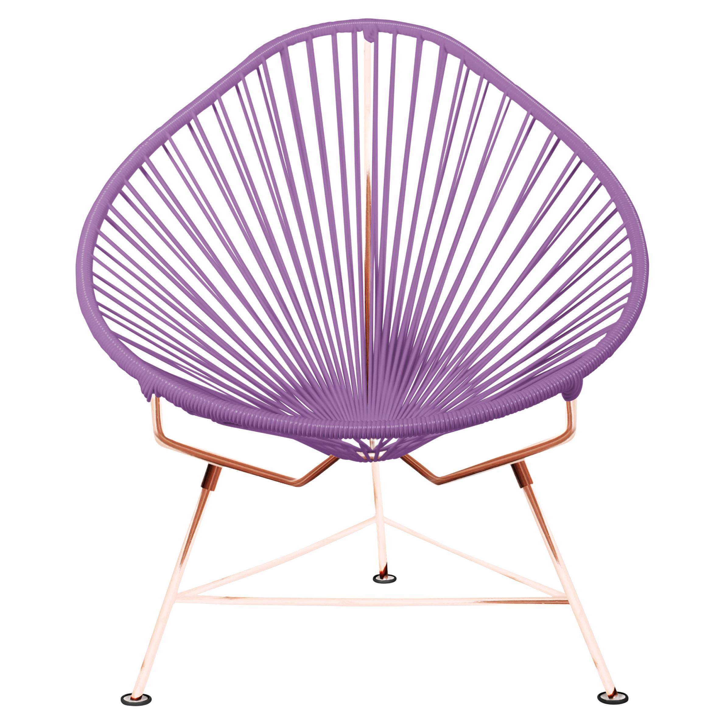 Innit Designs Acapulco Chair Orchid Weave on Copper Frame For Sale