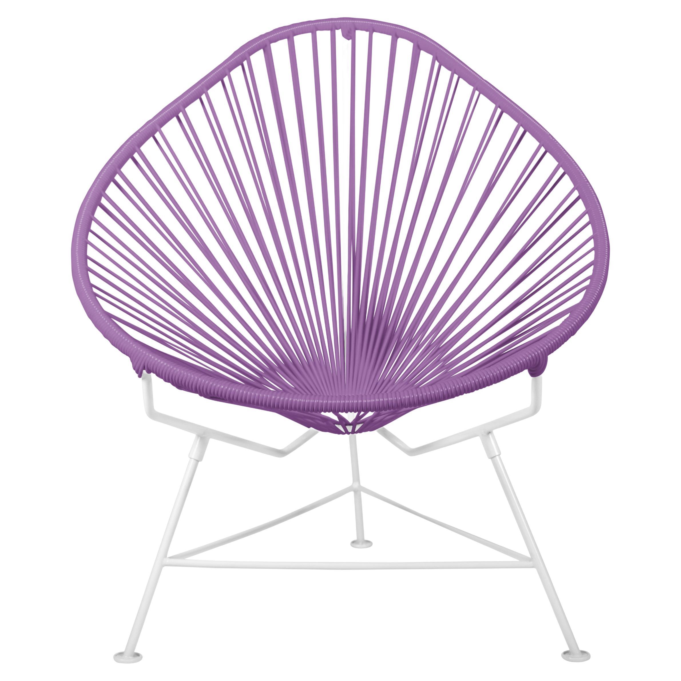 Innit Designs Acapulco Chair Orchid Weave on White Frame