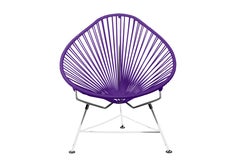 Innit Designs fauteuil Acapulco tissage violet sur cadre chromé
