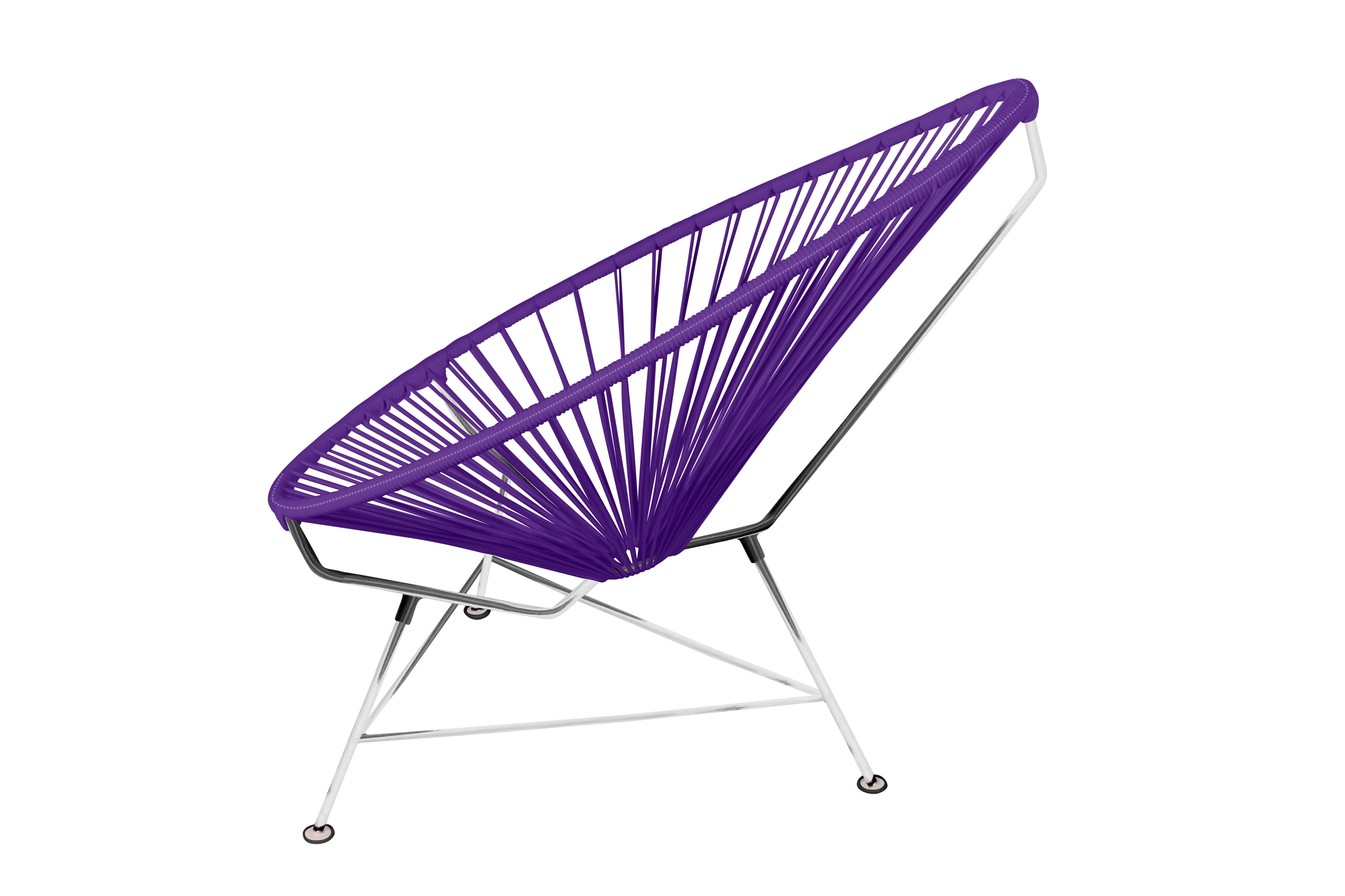 Moderne Innit Designs fauteuil Acapulco tissage violet sur cadre chromé en vente
