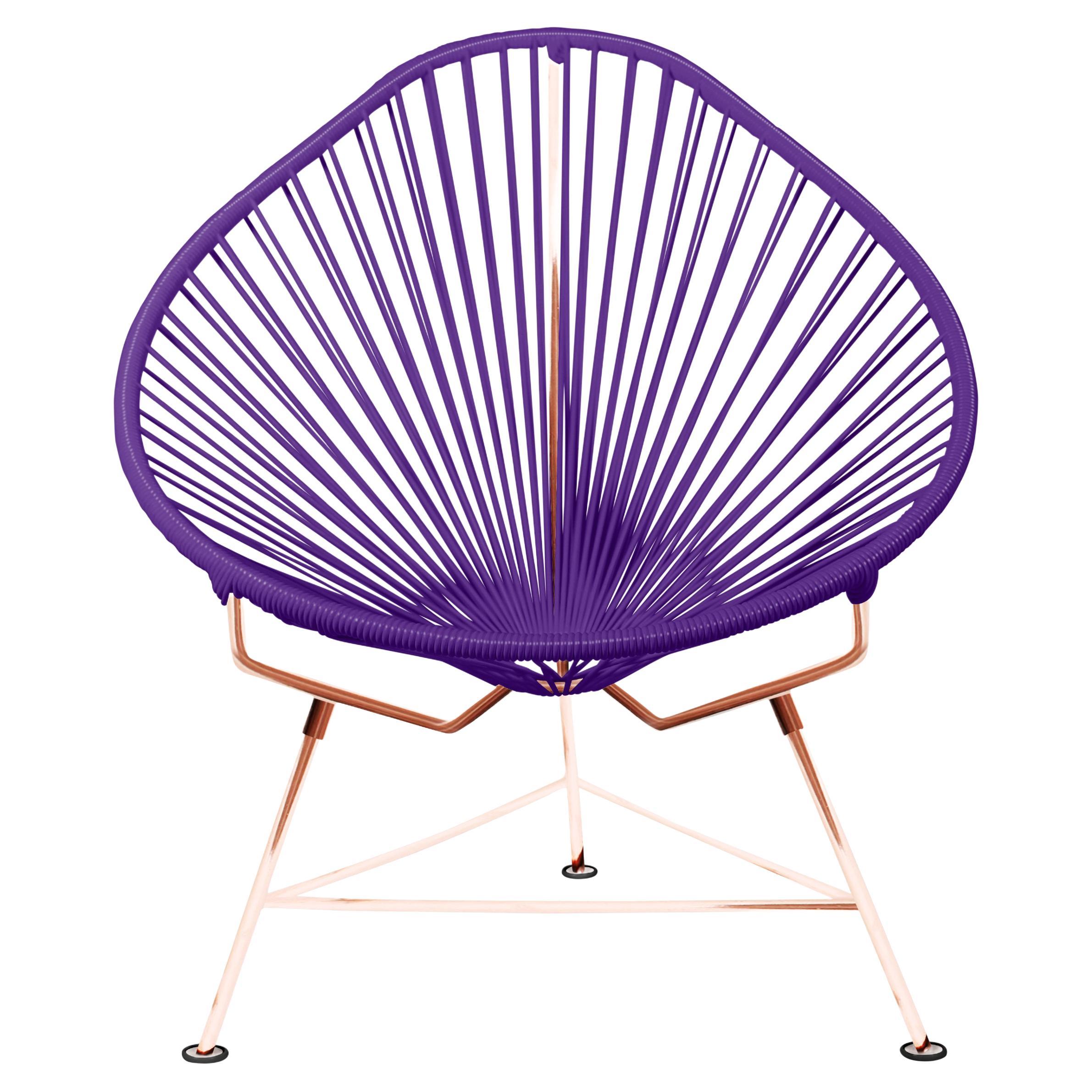 Innit Designs Acapulco Chair Purple Weave on Copper Frame For Sale
