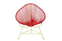 Innit Designs Acapulco Chair Red Weave on Yellow Frame
