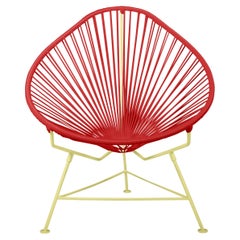 Innit Designs Acapulco Chair Red Weave on Yellow Frame