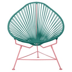 Innit Designs chaise Acapulco tissée en turquoise sur cadre corail