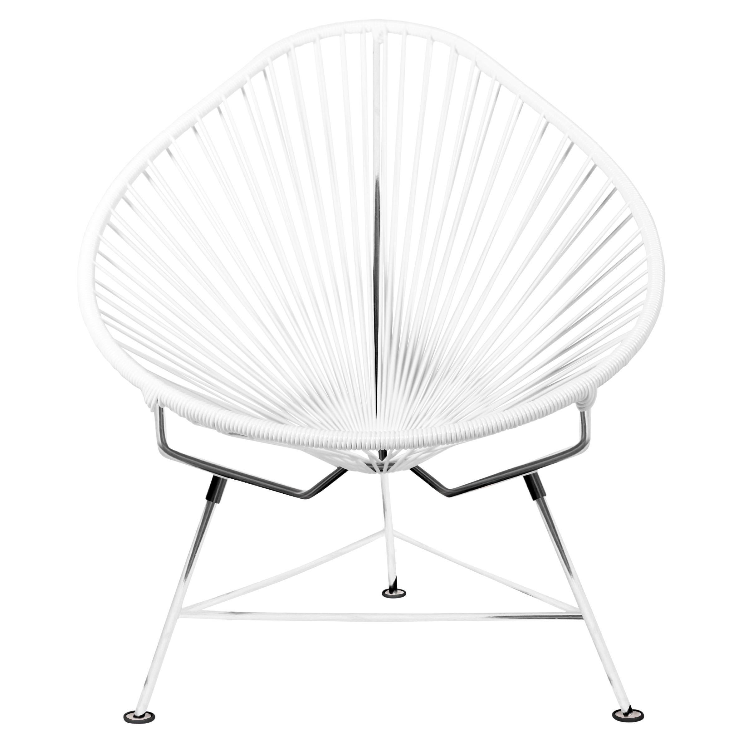 Innit Designs Acapulco Chair White Weave on Chrome Frame
