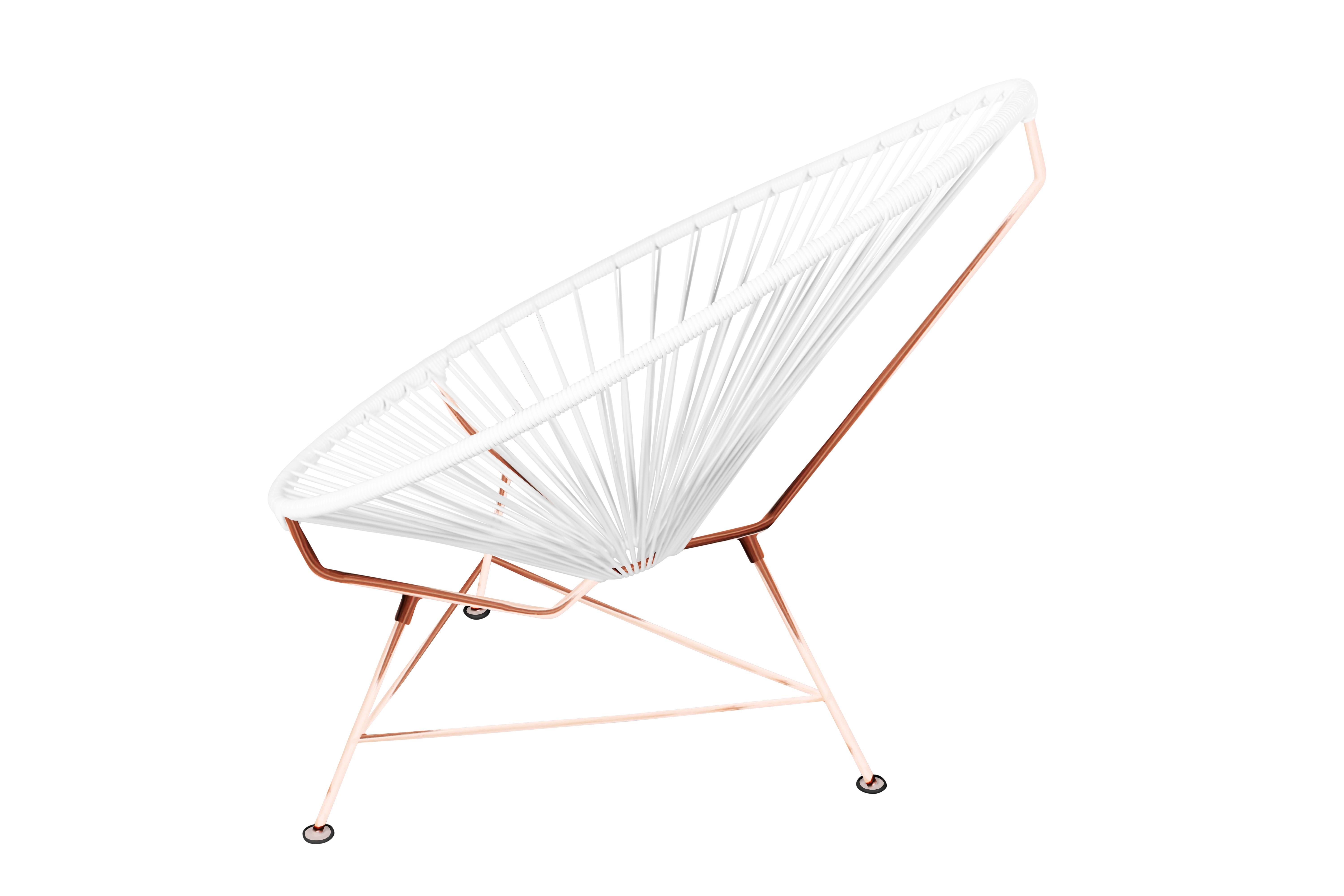 Modern Innit Designs Acapulco Chair White Weave on Copper Frame For Sale