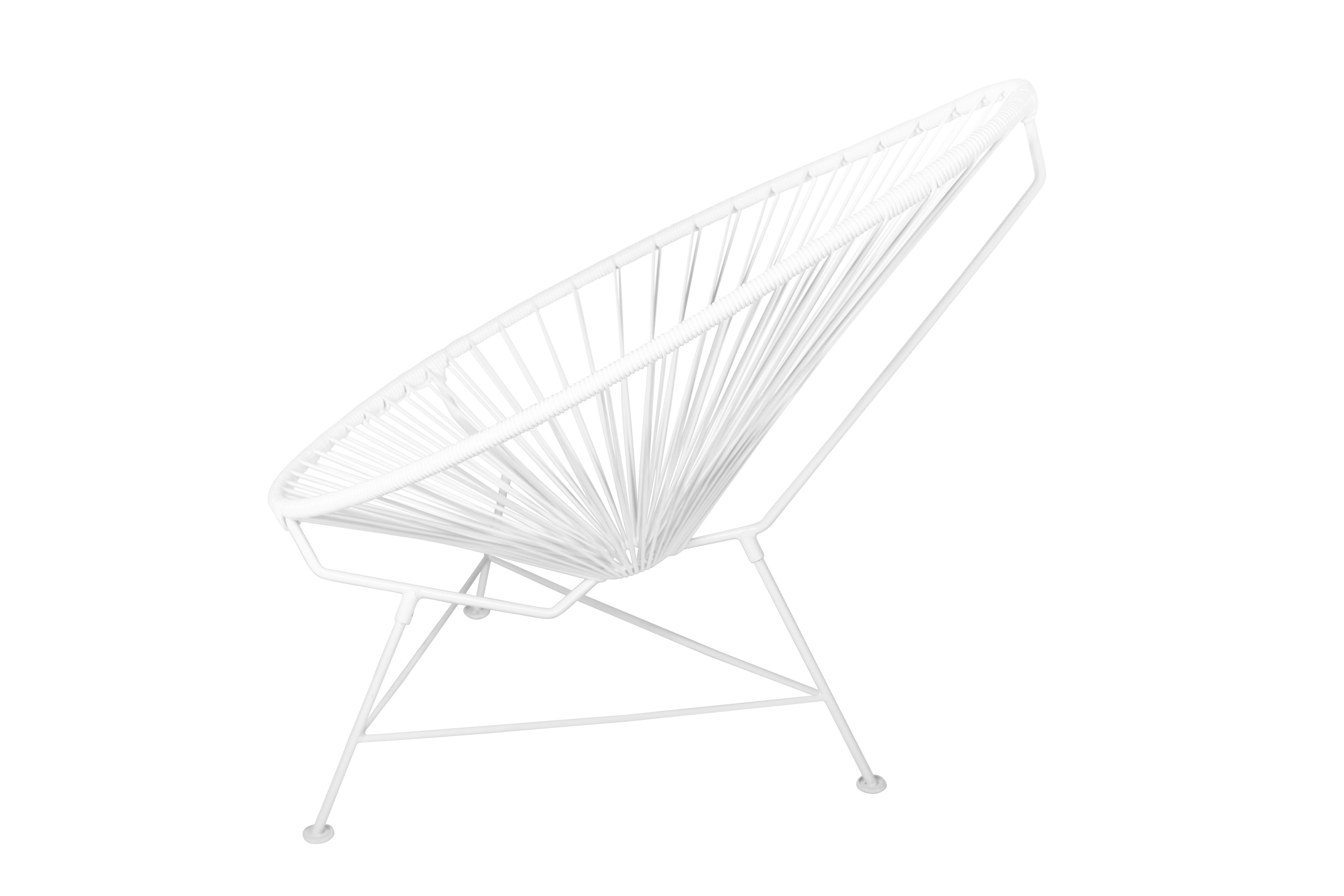 Modern Innit Designs Acapulco Chair White Weave on White Frame For Sale
