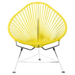 Innit Designs Acapulco Chair Yellow Weave on Chrome Frame