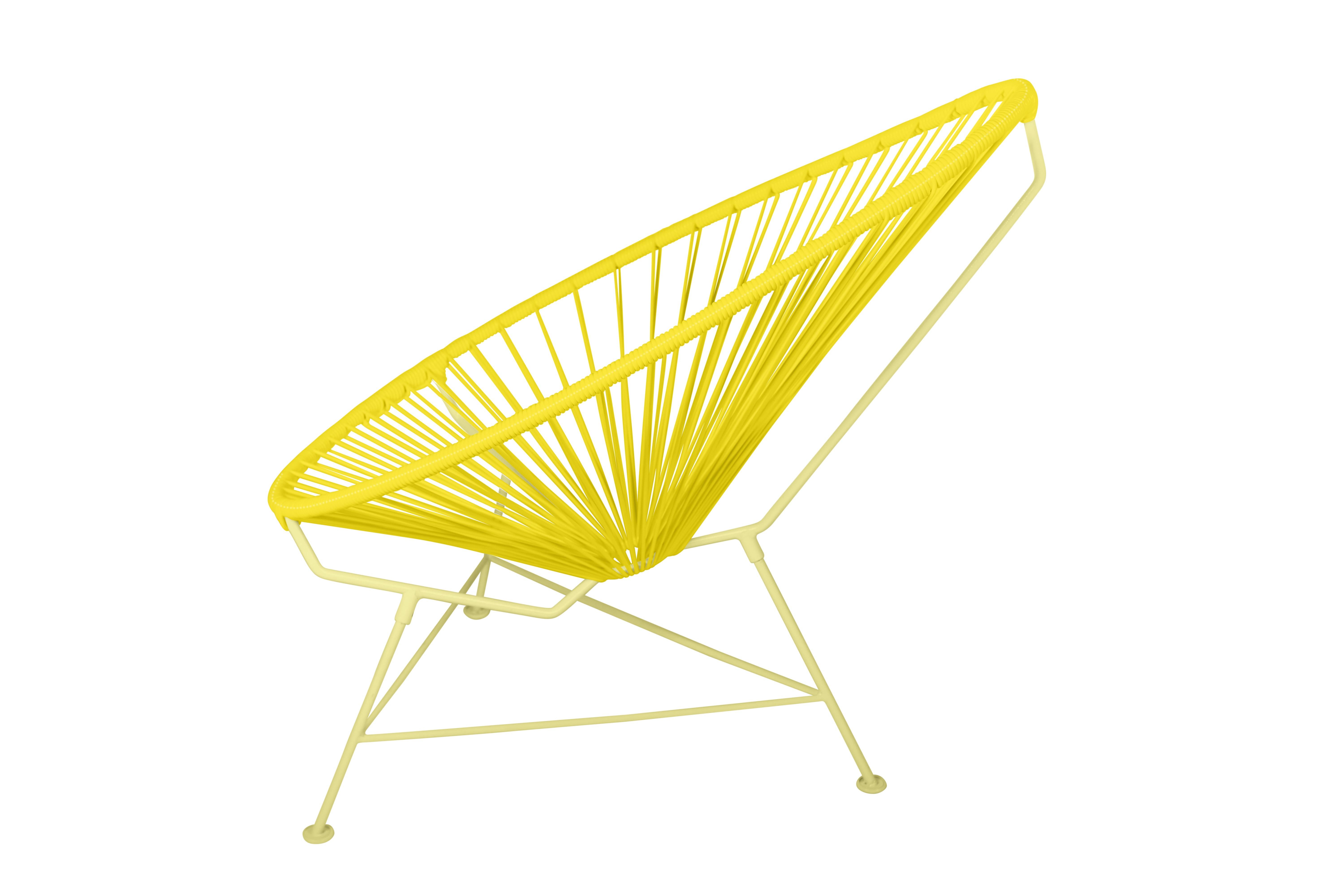 Modern Innit Designs Acapulco Chair Yellow Weave on Yellow Frame For Sale