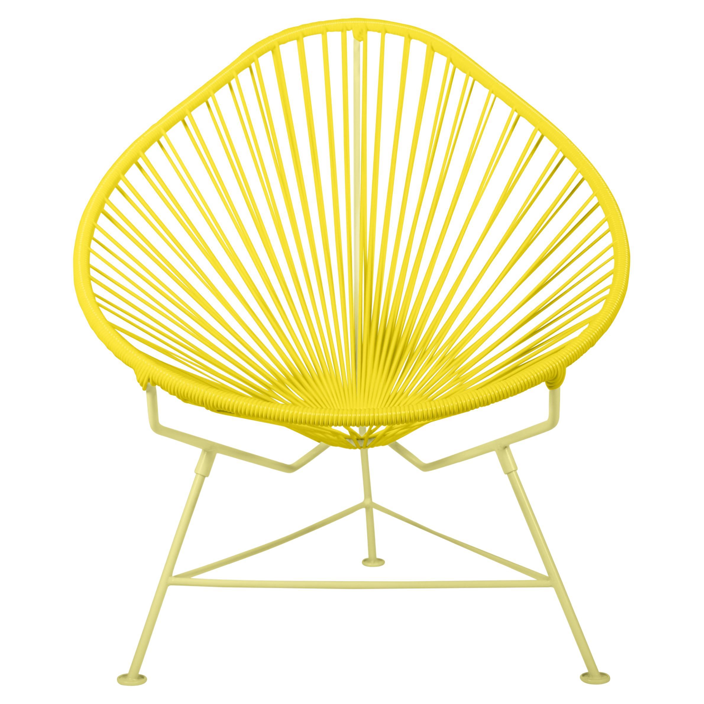 Innit Designs Acapulco Chair Yellow Weave on Yellow Frame For Sale