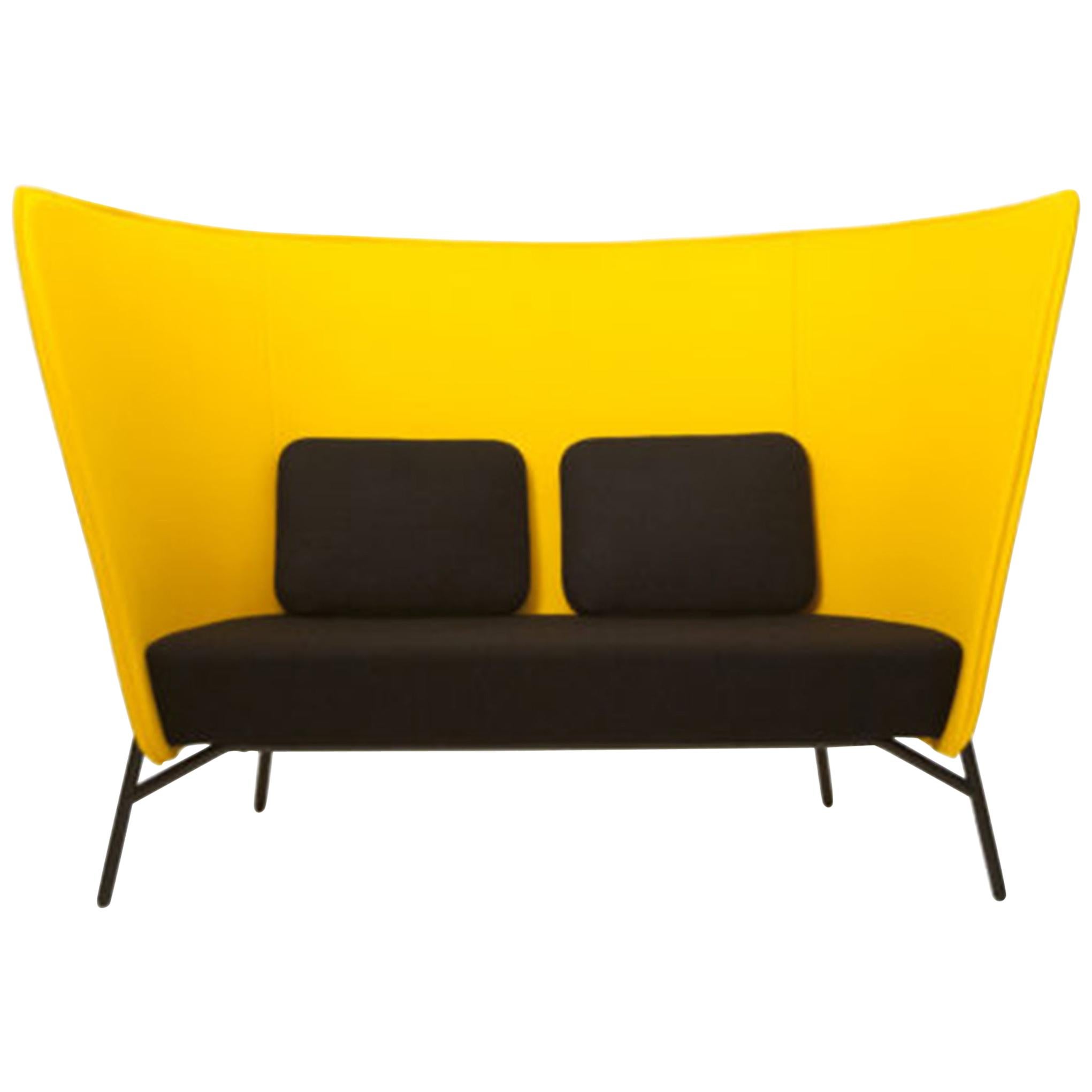 Inno Black and Yellow Aura L High Back Sofa Designed by Mikko Laakkonen