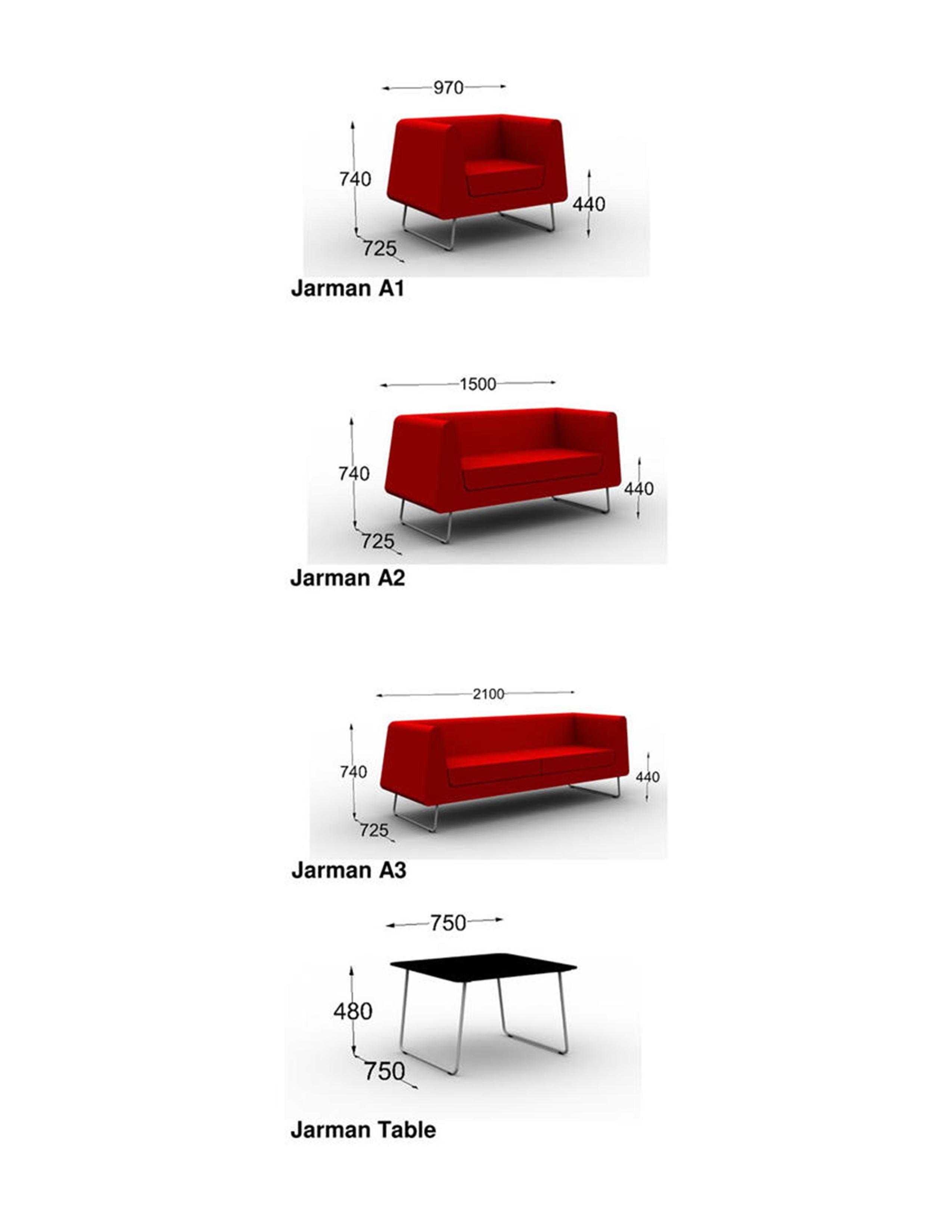 Jarman A1 lounge chair unites Minimalist aesthetic with comfortable ergonomics. When combined with other members of the Jarman product family it creates strikingly geometric lounge groups.
Jarman family by Steinar Hindenes follows a formal typology