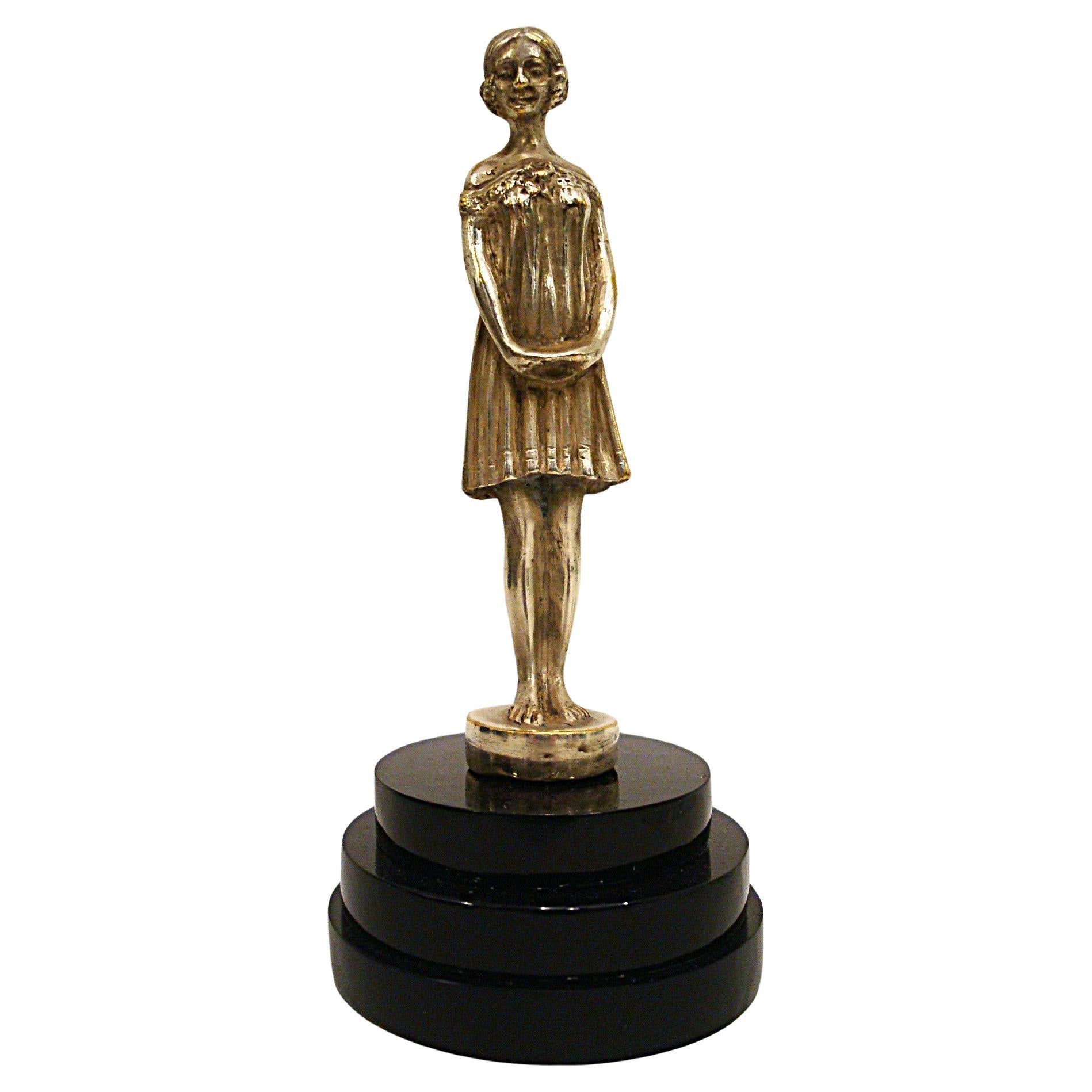 "Innocence" by Demetre H. Chiparus, Car Mascot Hood Ornament sculpture, c1920 For Sale