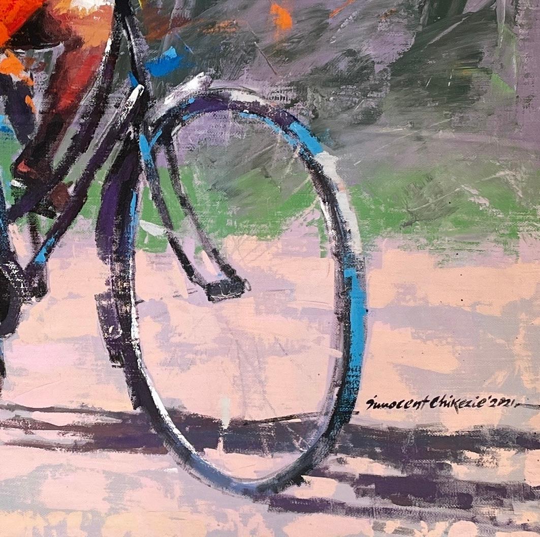 „Big Sister“ von Innocent Chikezie - Modernes lebhaftes afrikanisches figuratives Gemälde im Angebot 10