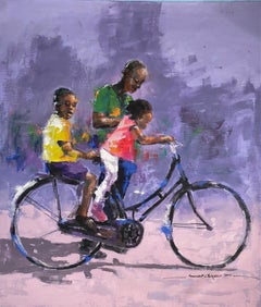 ‘Family Time ‘Figurative  Contemporary Original Painting Colorful 36" x 41