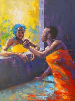 "Friends" di Innocent Chikezie - Vibrante arte figurativa espressionista africana