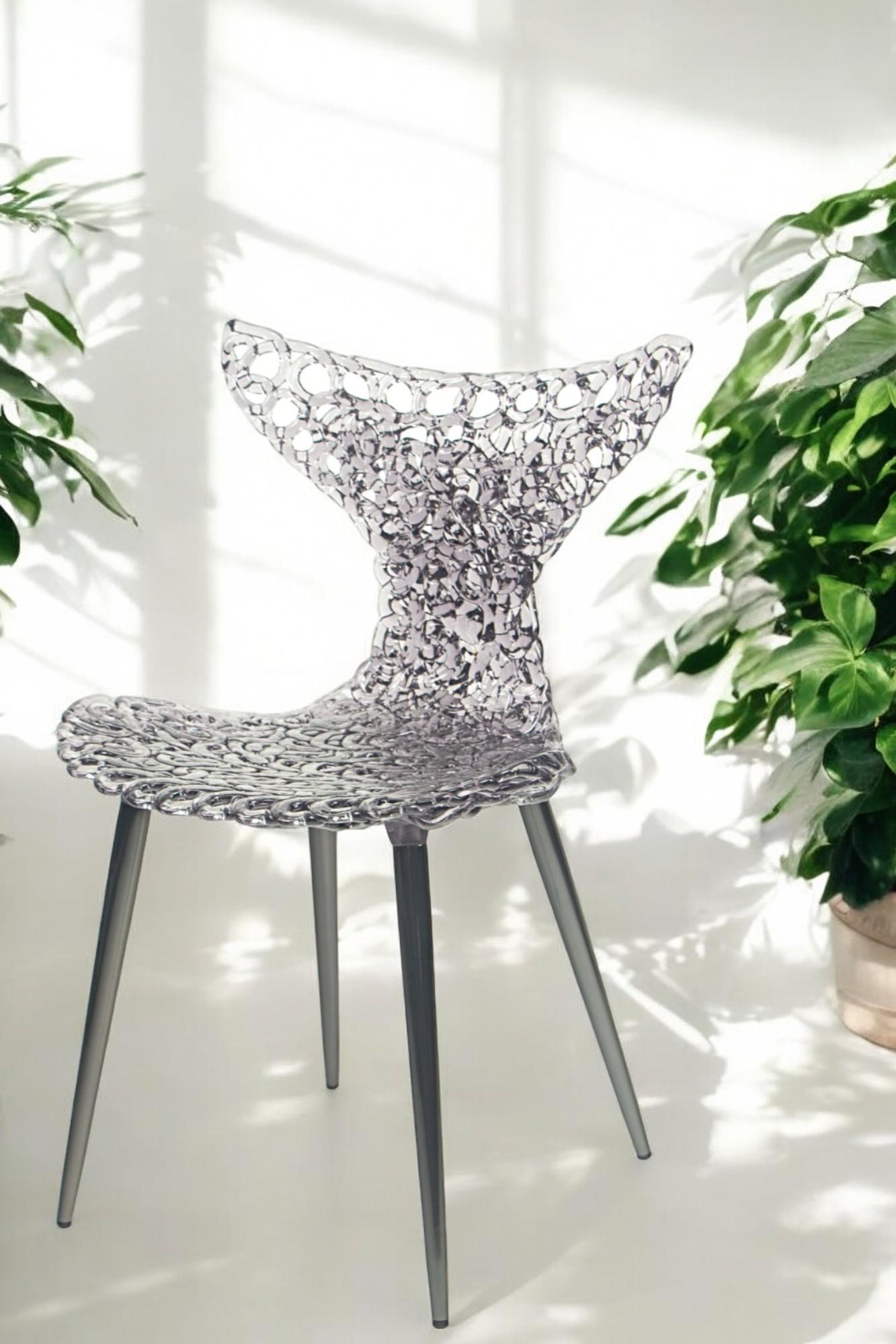 Silla innovadora - Diseño fluido con reflejos luminosos y atrevidas opciones de color Art Decó en venta
