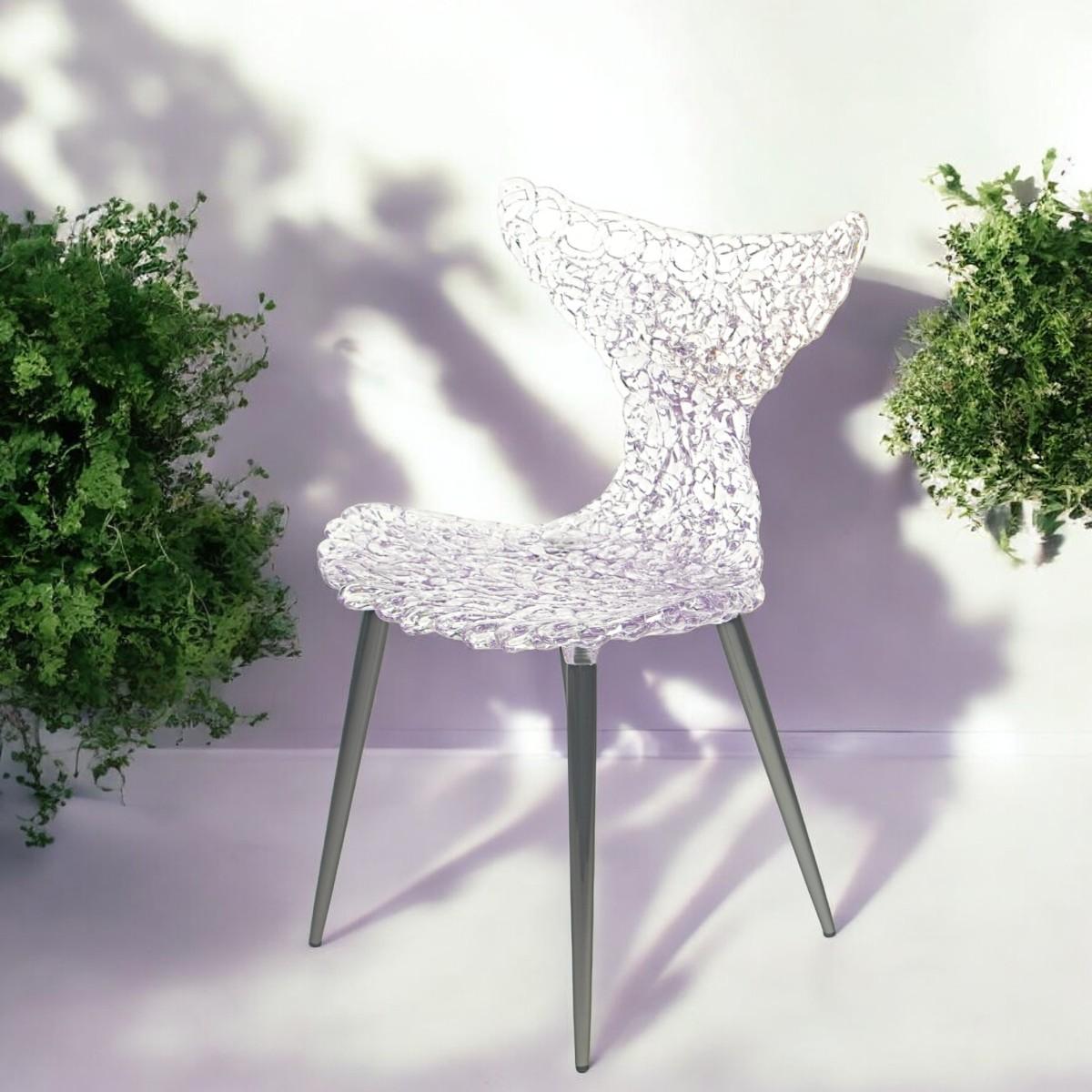 Ispirata ai movimenti aggraziati di un pesce, la sedia Innovative presenta un design giocoso a coda rovesciata, che cattura sia la fluidità che l'eleganza. Questa sedia moderna è molto più di una semplice soluzione per sedersi: è un cattura-luci che