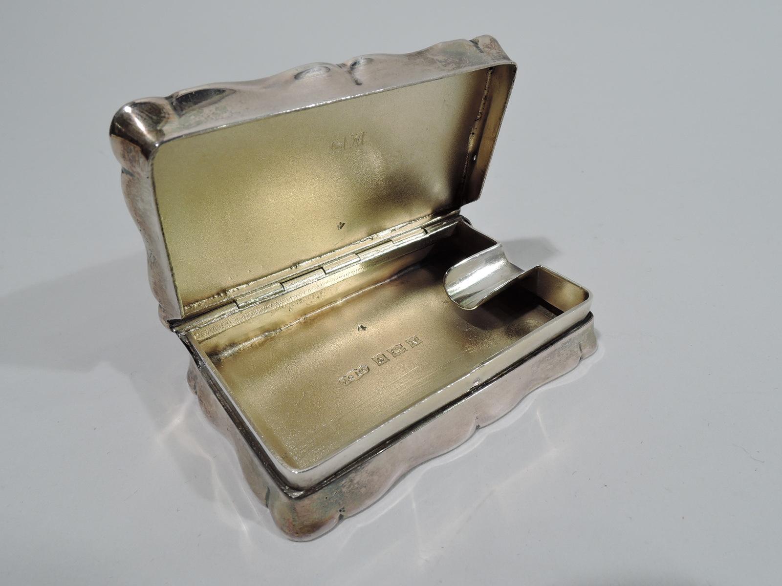 Modern Innovative English Sterling Silver Snuffbox-Cum-Portable Ashtray