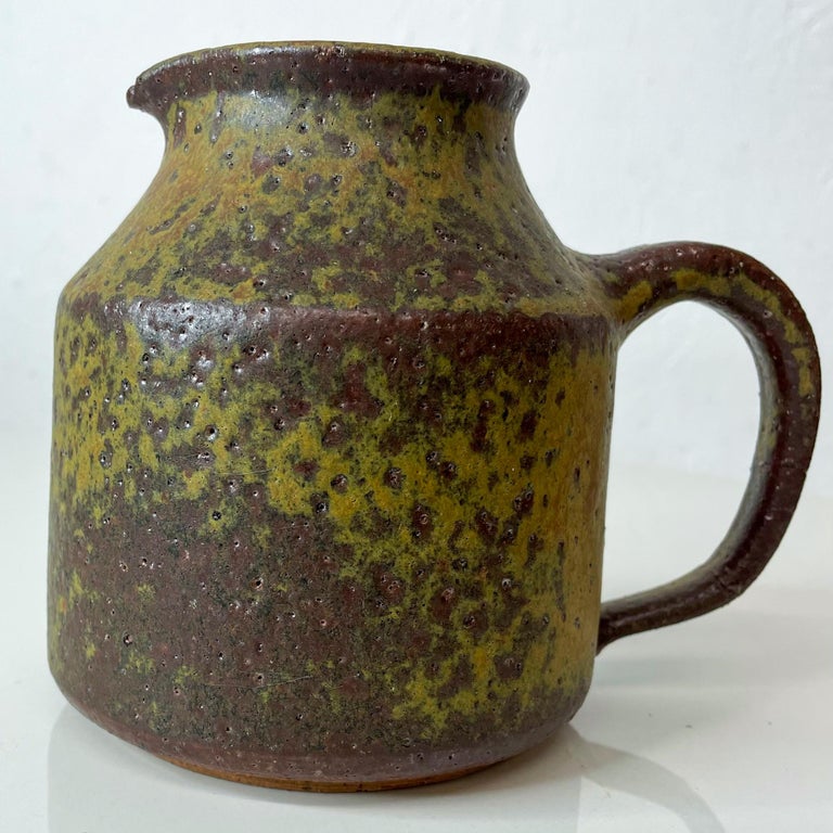 Innovative Glazed Ceramic Muted Yellow Studio Pottery Jug Style Doyle