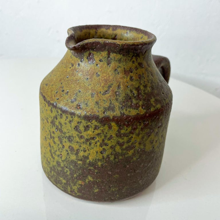 Innovative Glazed Ceramic Muted Yellow Studio Pottery Jug Style Doyle