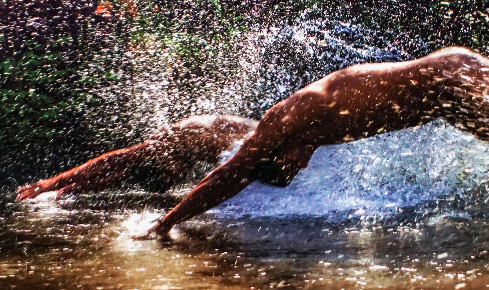 naked boys diving