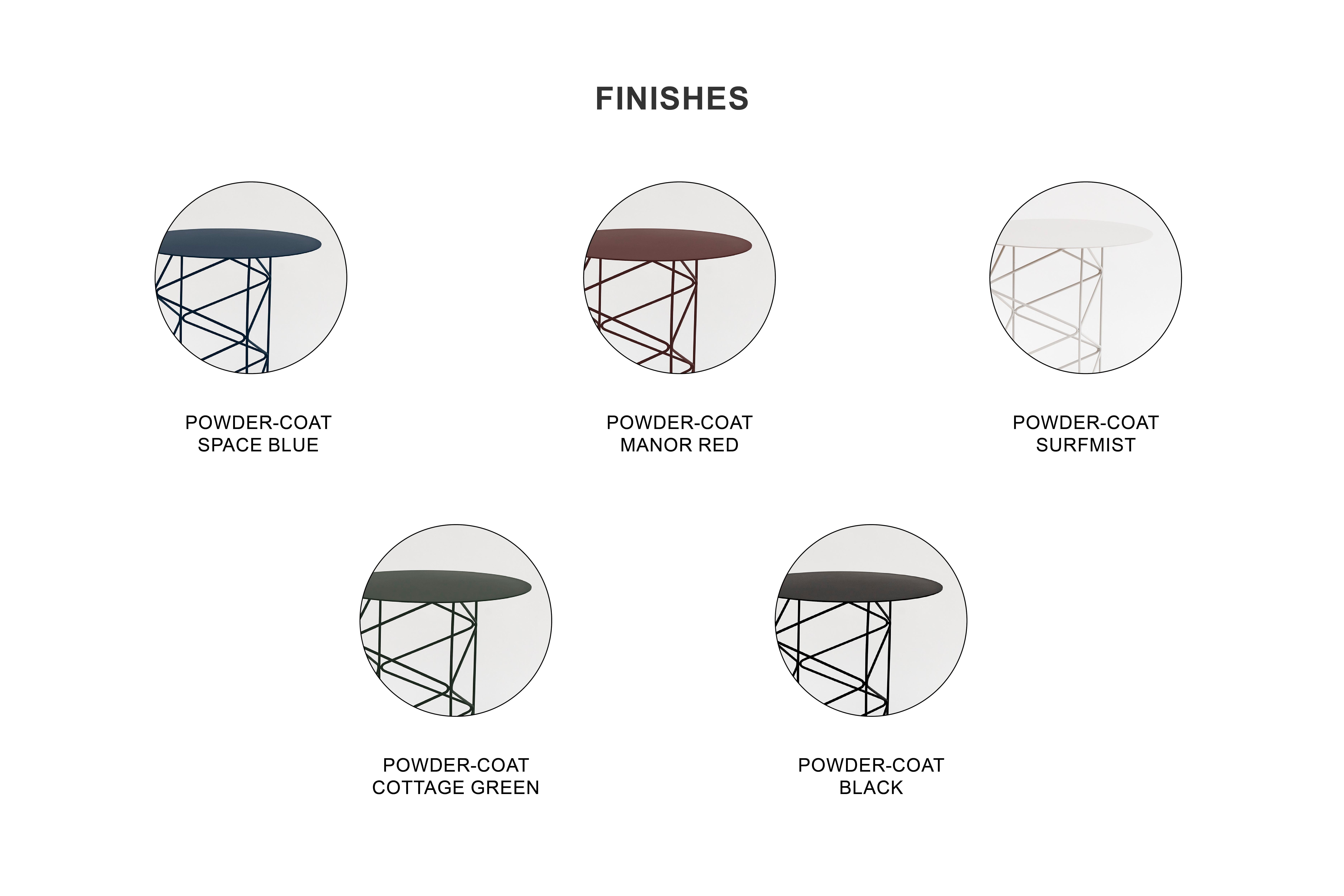Contemporary Inos Side Table, Geometric, Modern, Welded Steel / Powder-Coat Black For Sale
