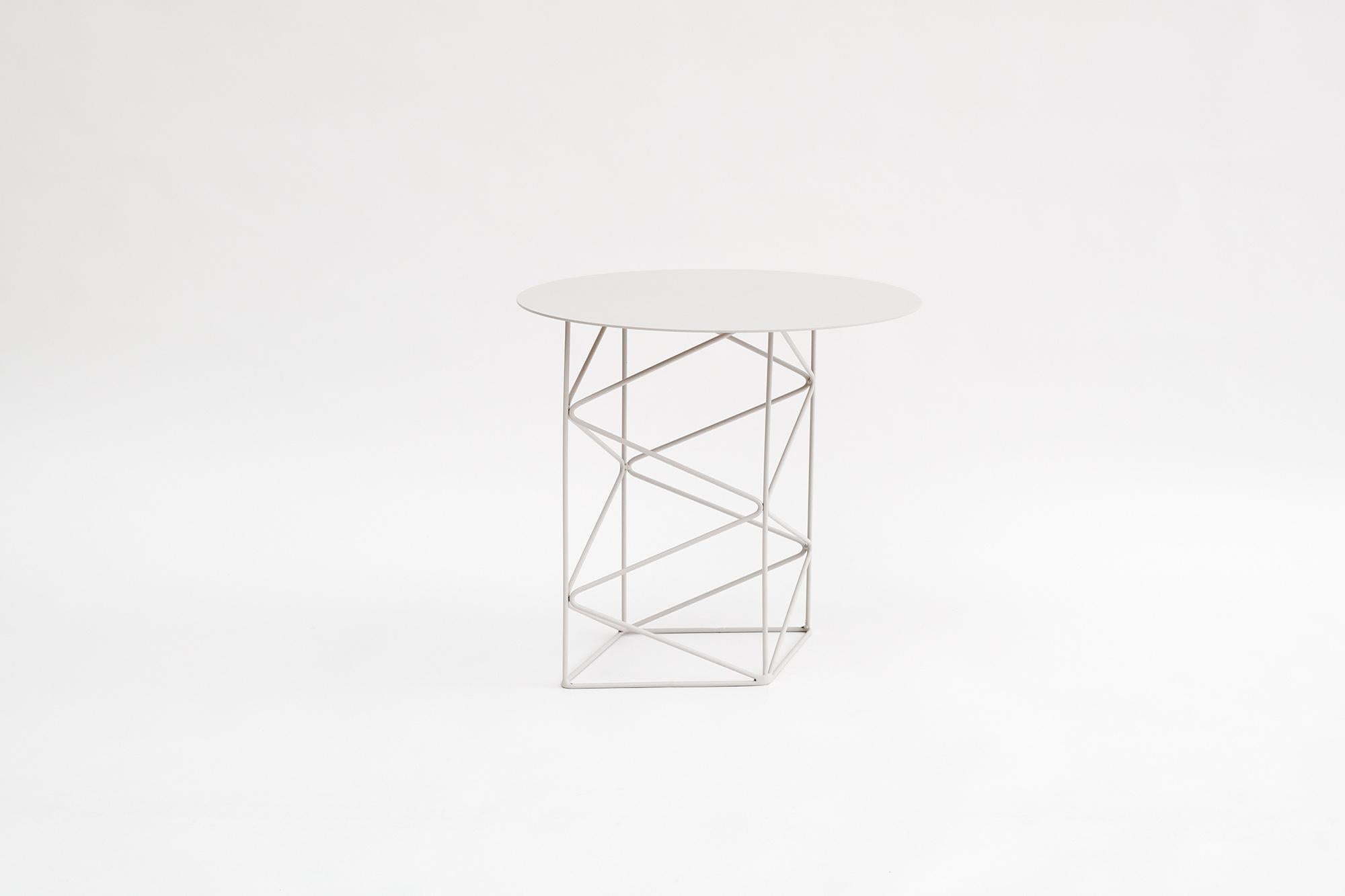 Table d'appoint Inos, géométrique, moderne, acier soudé/noir poudré en vente 1