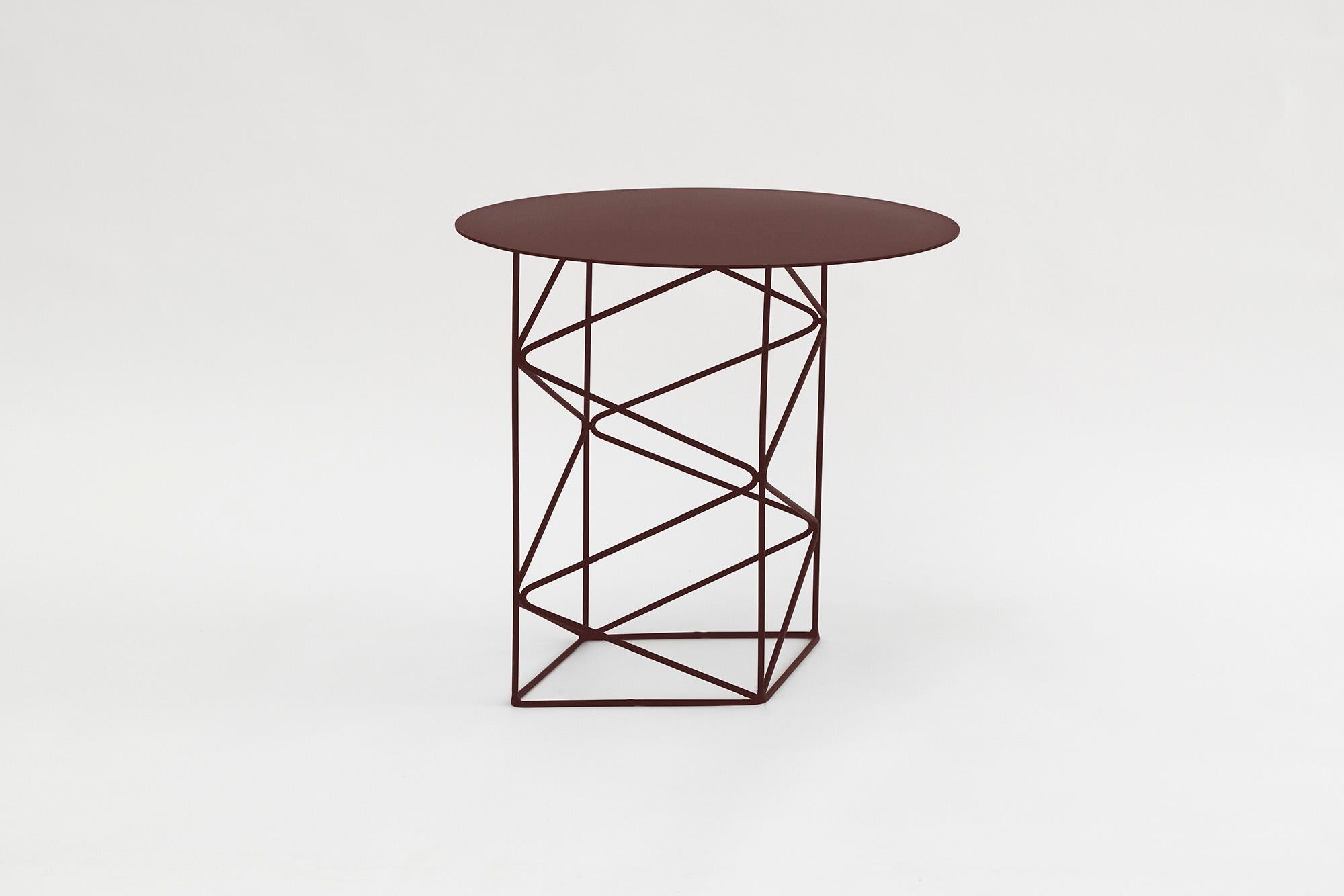 Inos Side Table, Geometric, Modern, Welded Steel / Powder-Coat Black For Sale 3