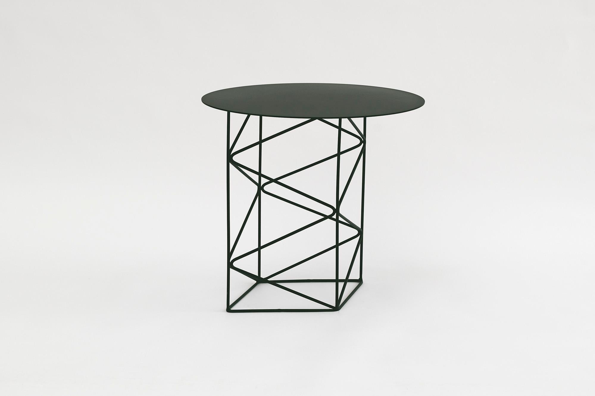 Inos Side Table, Geometric, Modern, Welded Steel / Powder-Coat Black For Sale 4