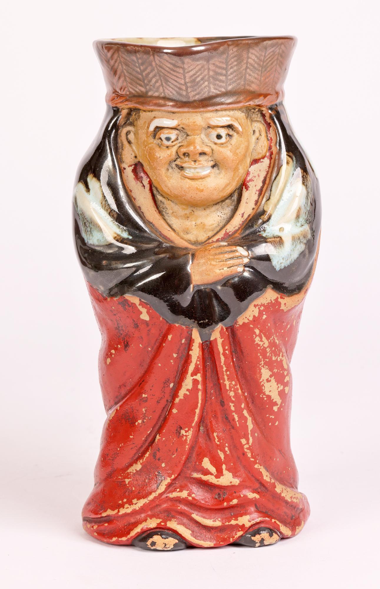 Inoue Ryosai Sumida Gawa Japanese Pottery Character Jug, c.1900 For Sale 8