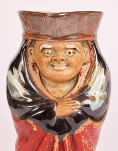 Inoue Ryosai Sumida Gawa Japanese Pottery Character Jug, c.1900