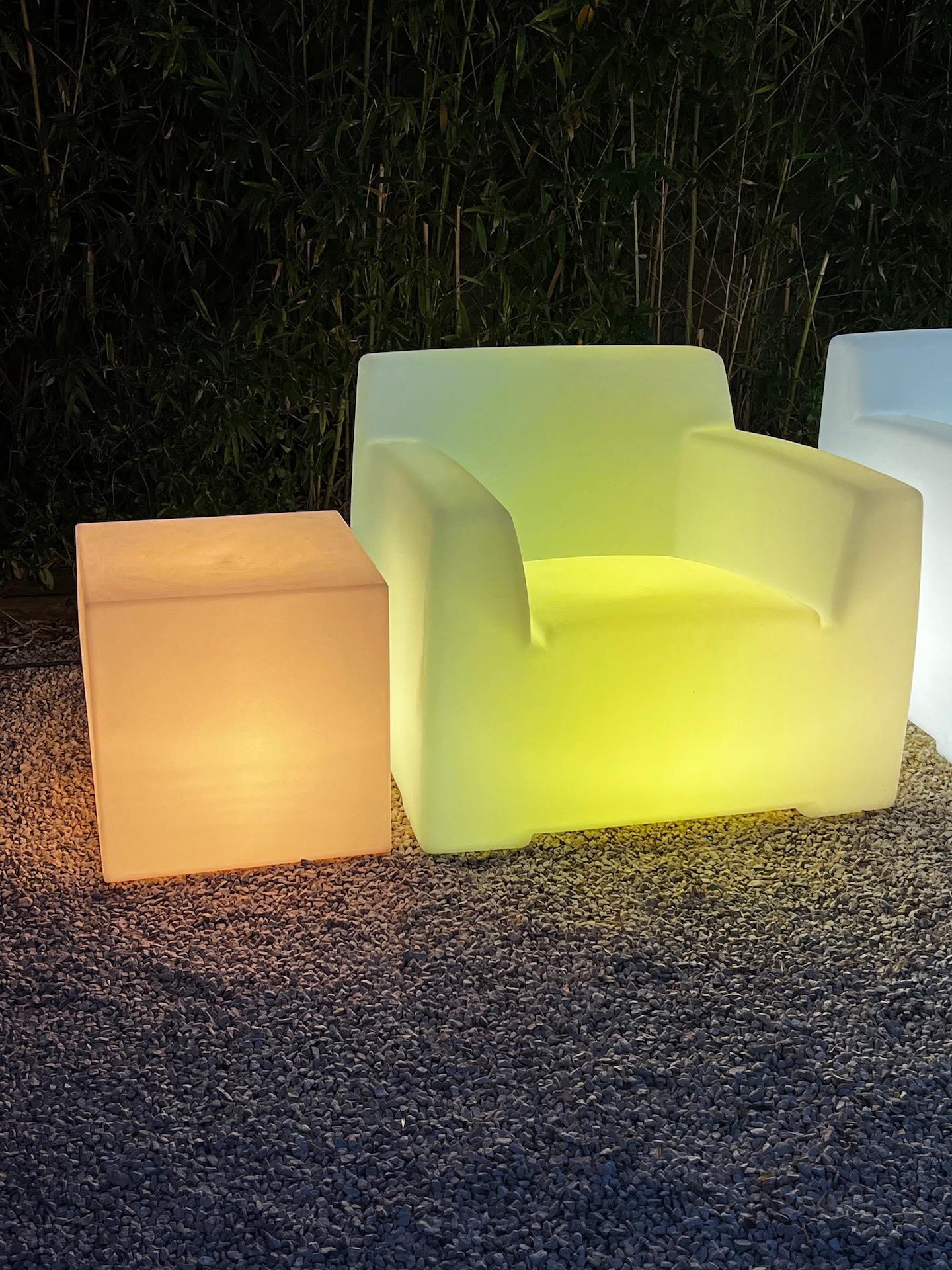 Inout Garden Set in White Opal Polyethylene and White by Paola Navone for Gervas 5