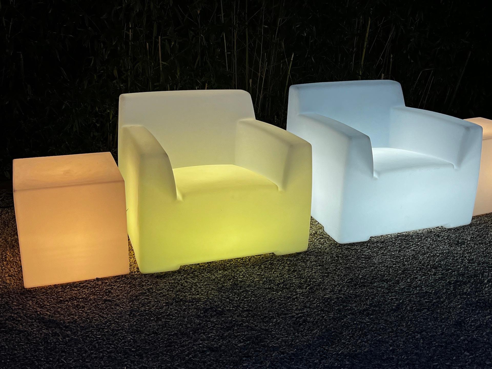 Inout Garden Set in White Opal Polyethylene and White by Paola Navone for Gervas 4