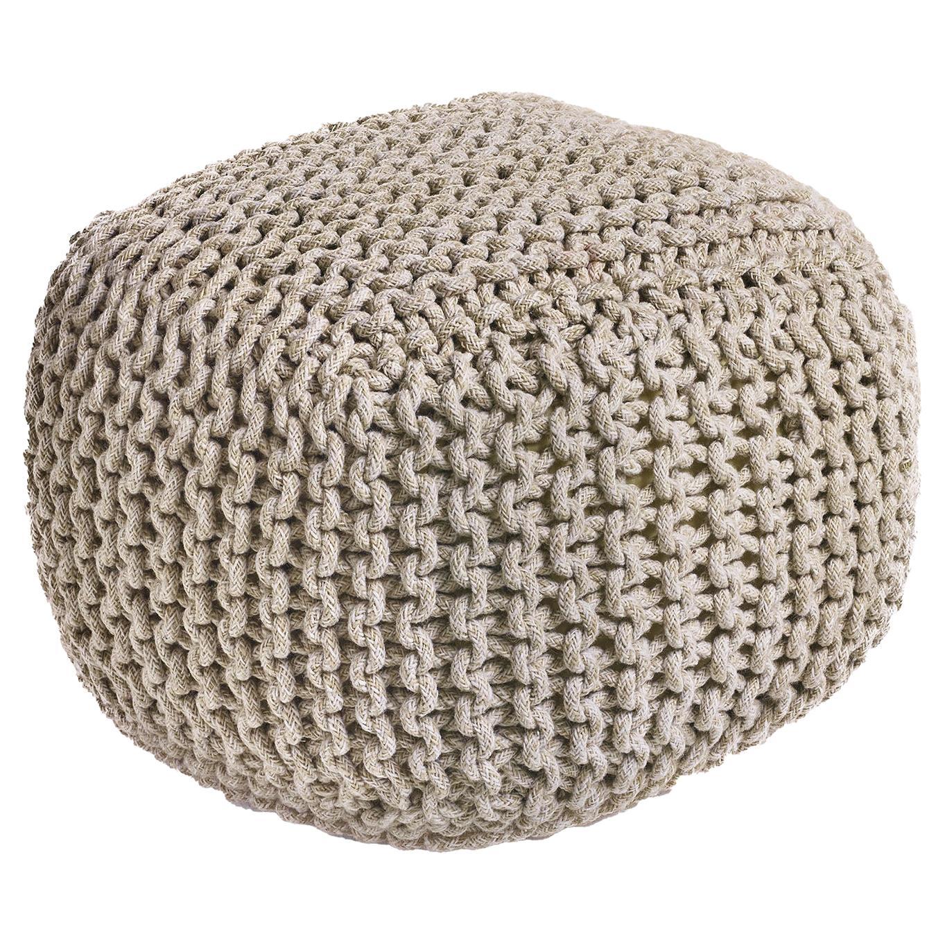 In&Outdoor Pet Lover Safari Beige Square Pouf by Sitap Carpet Couture Italia For Sale