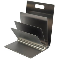 Inox Magazine Rack by Xavier Fell, France, 1970s