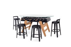 INOX Metal FOOSBALL DINING GAME TABLE RS3 WOOD by RS Barcelona