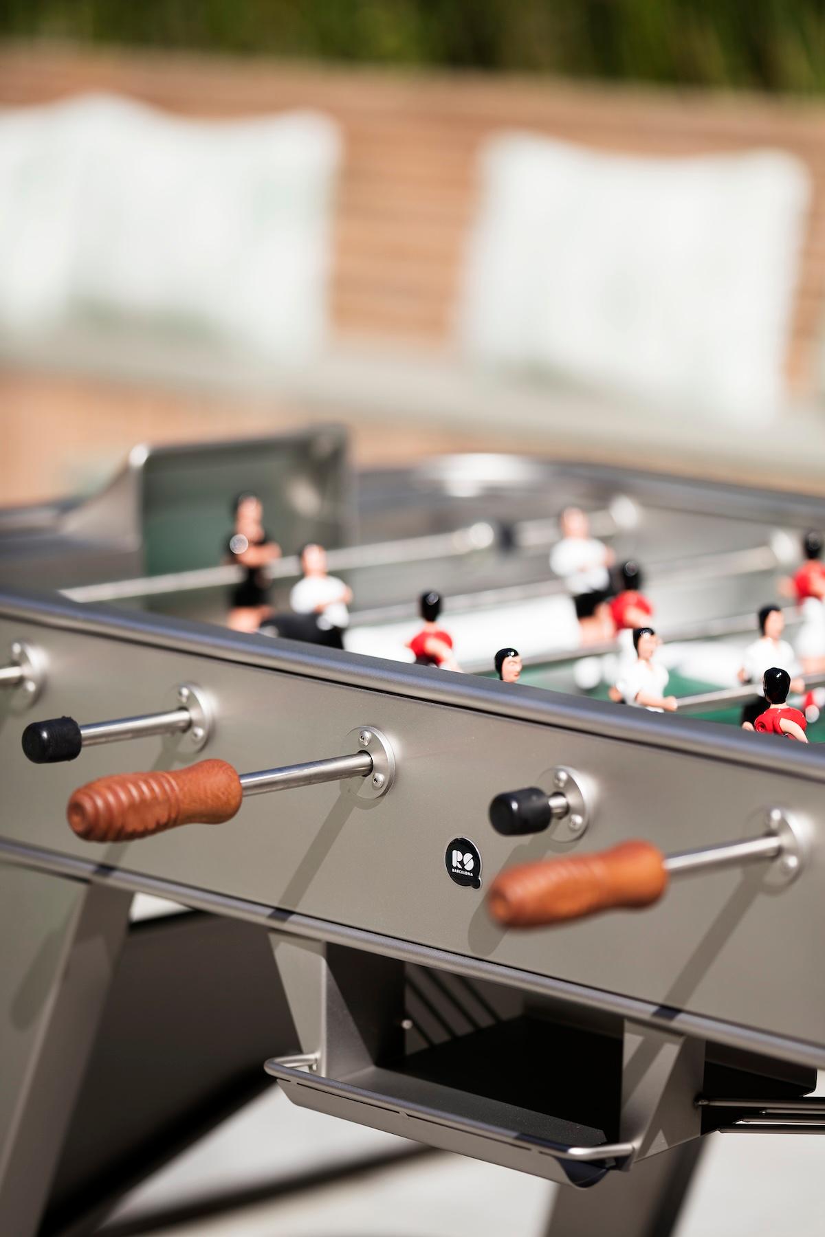 Brushed Inox Metal FOOSBALL TABLE RS2 by RS Barcelona For Sale