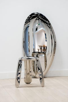 Polierter PLOPP-Hocker aus eloxiertem Metall von Zieta, der Standardhocker der Iconic Metal