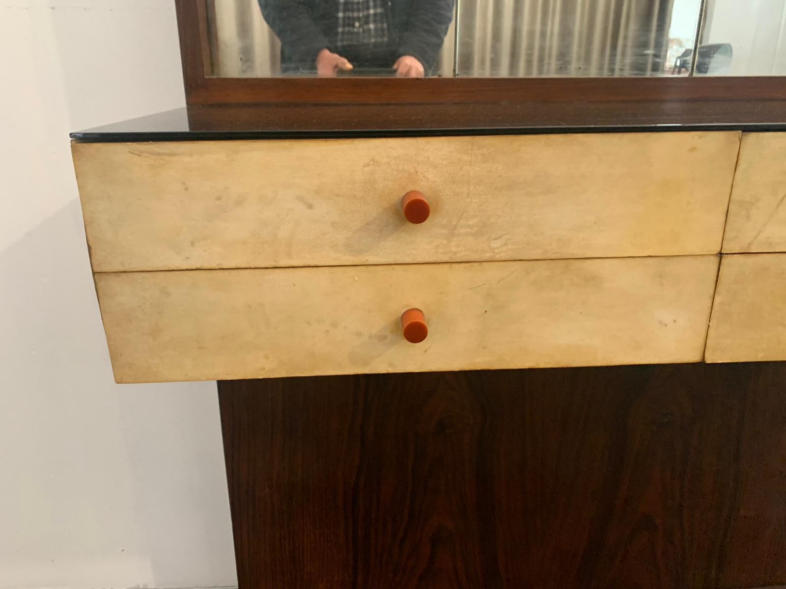 Input Compartment with Mirror and Drawers by Guglielmo Ulrich For Sale 3