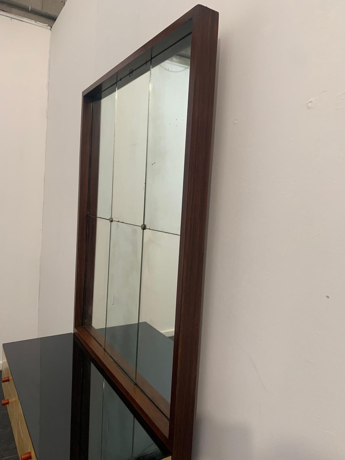 Rosewood Input Compartment with Mirror and Drawers by Guglielmo Ulrich For Sale