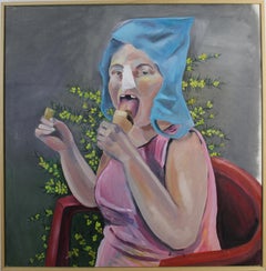 "An Afternoon in the Gorse". Oil on Framed Canvas, Figurative Surrealism Paint